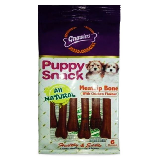 Gnawlers Puppy Snack Meat Zip Chicken Flavor Puppy Treat - 40 gm