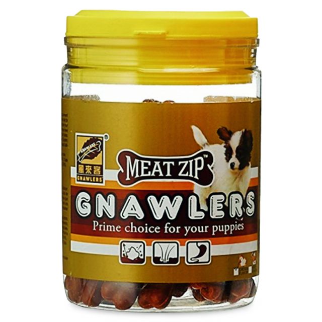 Gnawlers Puppy Snack Meat Zip Chicken Flavor Puppy Treat - 180 gm