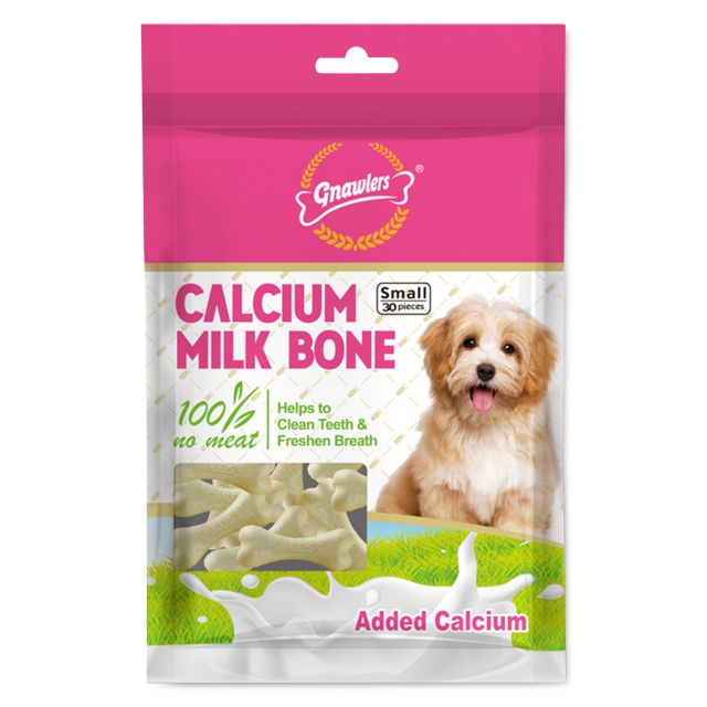 Gnawlers Calcium Milk Bone No Meat with Added Calcium 30 in 1 Small Dog Dental Treat - 270 gm