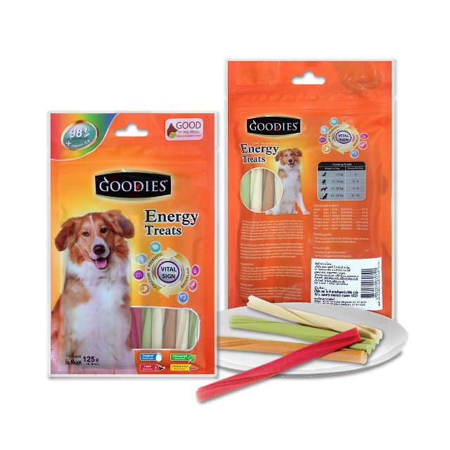 Goodies Energy Treats Mix Sticks Orignal, Lamb, Chlophyll & Chicken Liver Flavour Dog Dental Treat - 125 gm