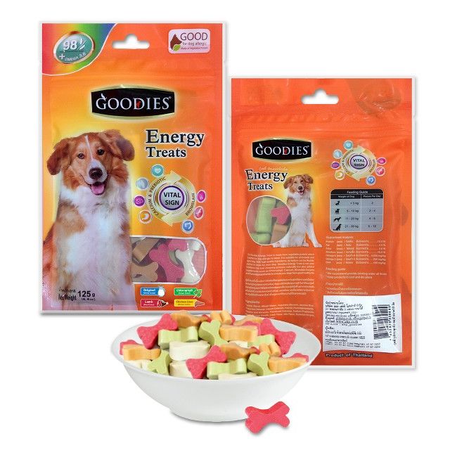 Goodies Energy Treats Cut Bone Orignal, Lamb, Chlophyll & Chicken Liver Flavour Dog Dental Treat - 125 gm
