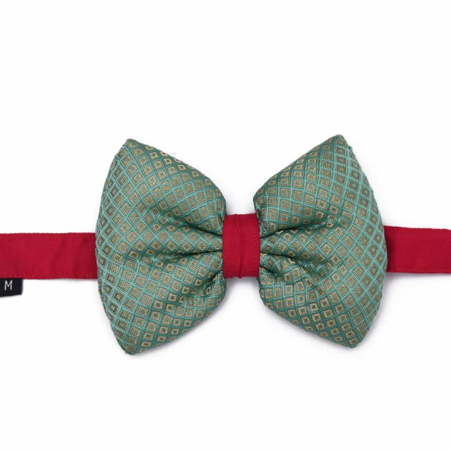 Mutt Of course Festive Bow Tie Green - Small