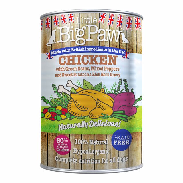 Little Big Paw Grain free Chicken with Green Beans, Mixed Peppers and Sweet Potato in a Rich Herb Gravy Wet Dog Food - 390 gm (Pack Of 12)