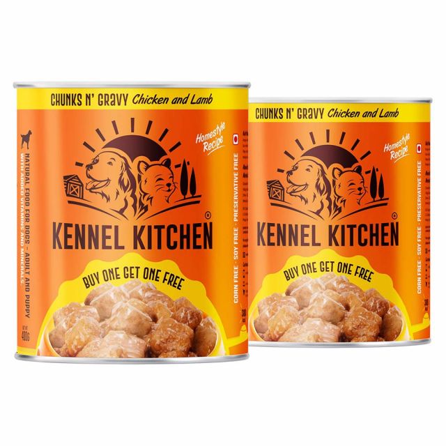 Kennel Kitchen Chunks n Gravy Chicken & Lamb Puppy/Adult Wet Dog Food - 400g (Buy 1 Get 1 Free)