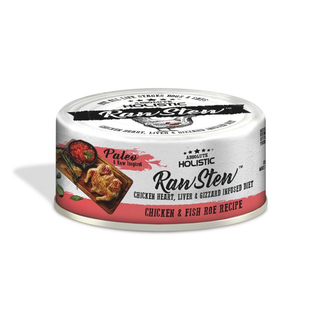 Absolute Holistic Raw Stew Chicken & Fish Roe Wet Dog & Cat Food - 80 gm