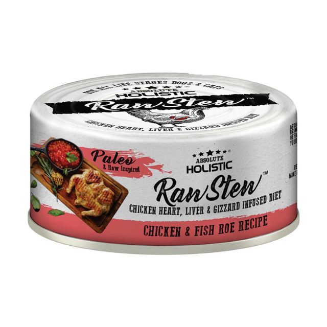 Absolute Holistic Raw Stew Chicken & Fish Roe Wet Dog & Cat Food - 80 gm