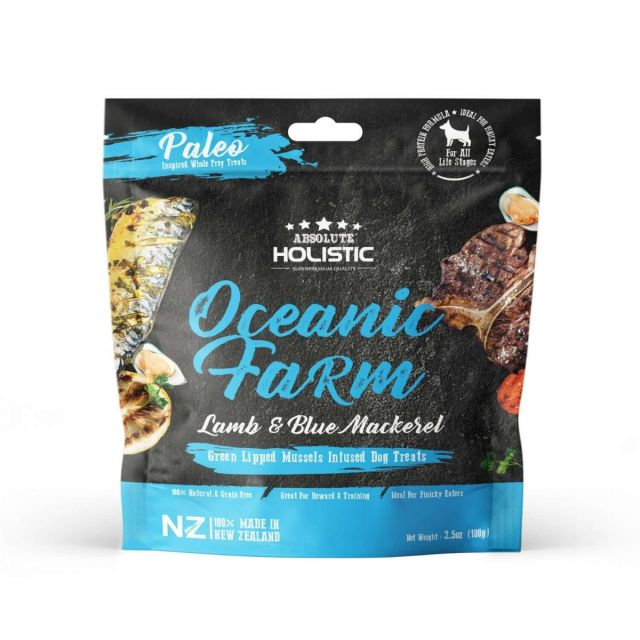 Absolute Holistic Oceanic Farm Lamb & Blue Mackerel Air Dried Dog Treat - 100 gm