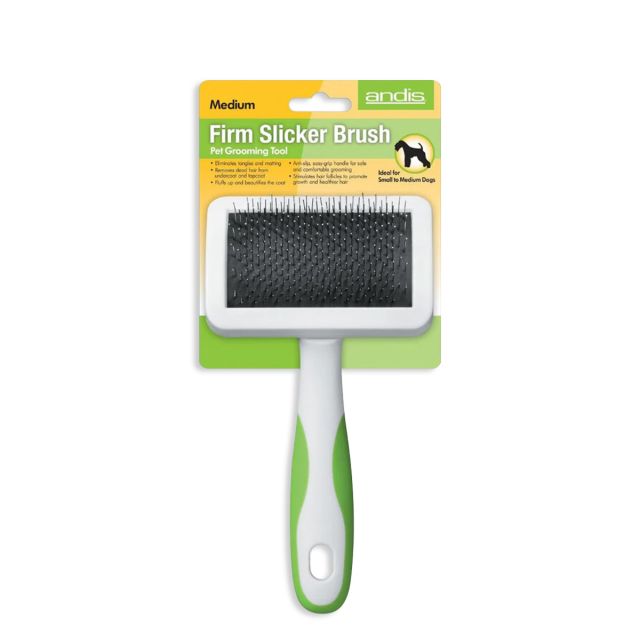 Andis Firm Slicker Brush Lime Green For Dog/Cat - Medium