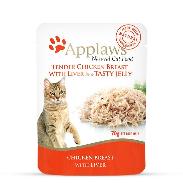 Applaws Chicken Breast with Liver in a Tasty Jelly Adult Wet Cat Food - 70 gm