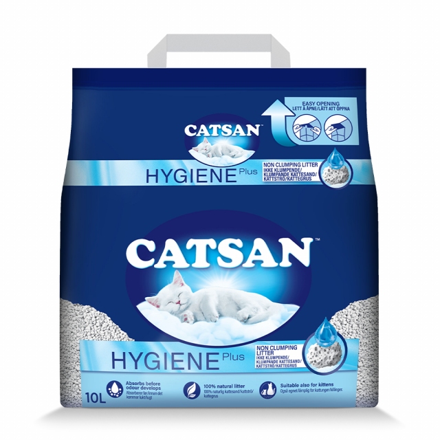 Catsan Hygiene Plus Non Clumping Natural Cat Litter - 4.8 kg (10 Ltr)