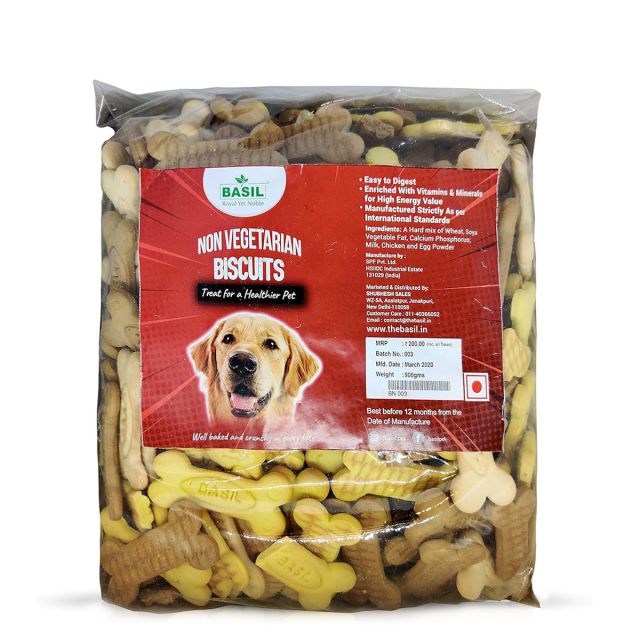 Basil Non-Veg Adult Dog Biscuit - 900 gm