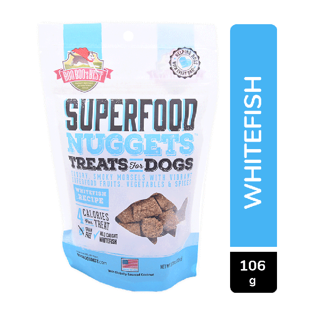 Boo Boo's Best Grain Free SuperFood Nuggets Whitefish Recipe Dog Meaty Treat - 106 gm