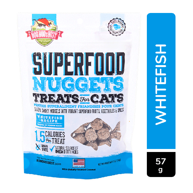 Boo Boo's Best Grain Free SuperFood Nuggets Whitefish Recipe Cat Meaty Treat - 57 gm