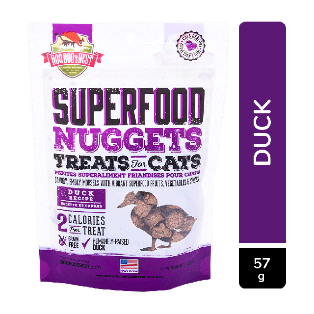 Boo Boo's Best Grain Free SuperFood Nuggets Duck Recipe Cat Meaty Treat - 57 gm