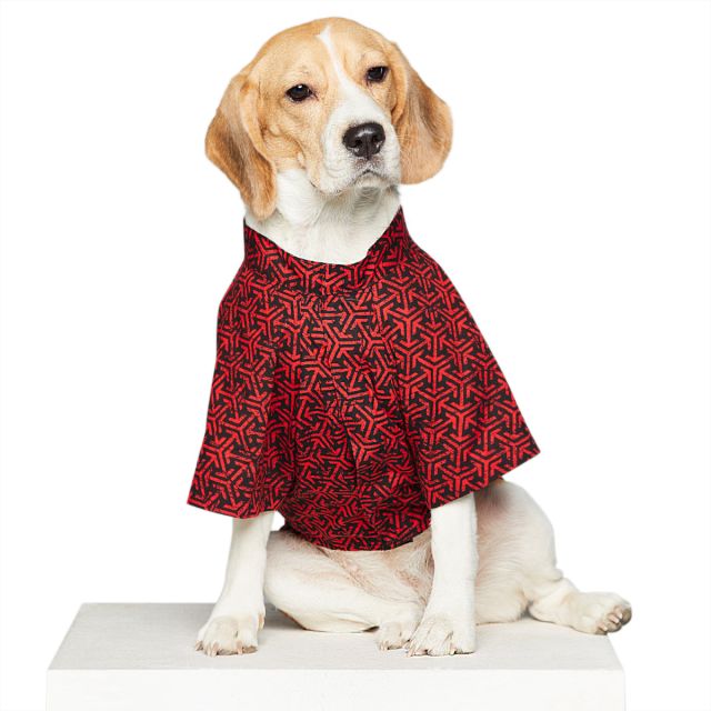 beboji Red Tessellation Dog Shirt - L