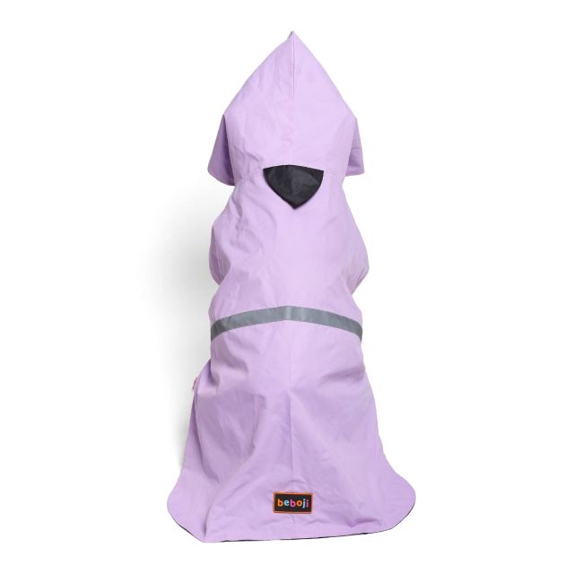 beboji Reflective Raincoat for Dogs with Hoodie -Purple-S