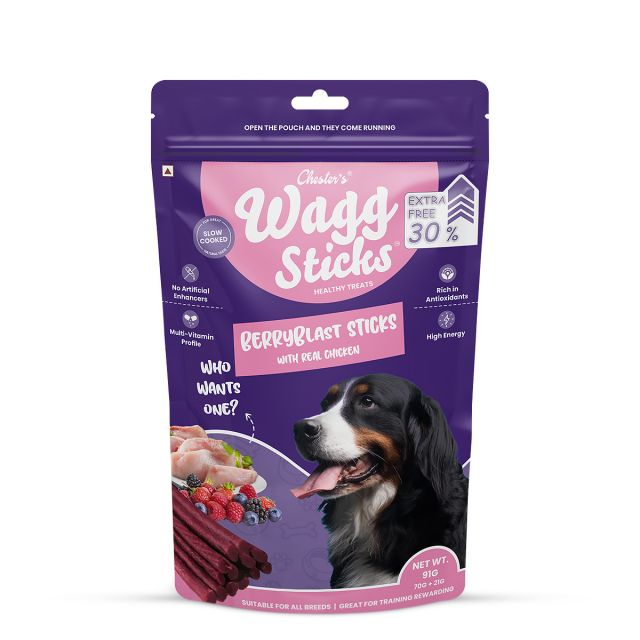 Chesters Wagg Stick Berryblast Sticks Dog Treat - 70 gm