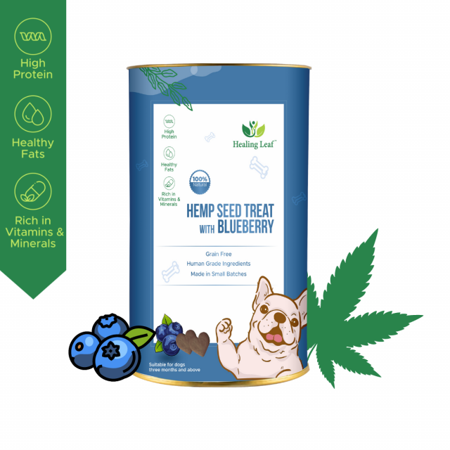 Healing Leaf  Hemp Blueberry  Treat 100g