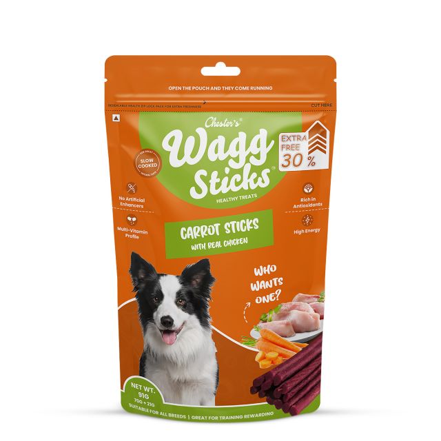 Chesters Wagg Sticks- Carrot Sticks Dog Treat - 70 gm
