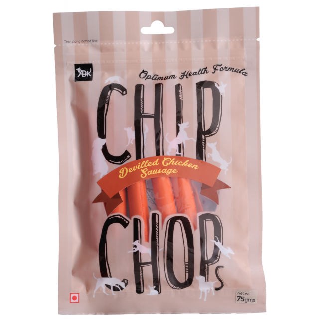 Chip Chops Chicken Sausages Dog Meaty Treat - 75 gm