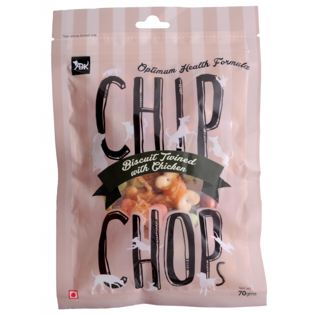 Chip Chops Biscuit Twined with Chicken Dog Meaty Treat - 70 gm