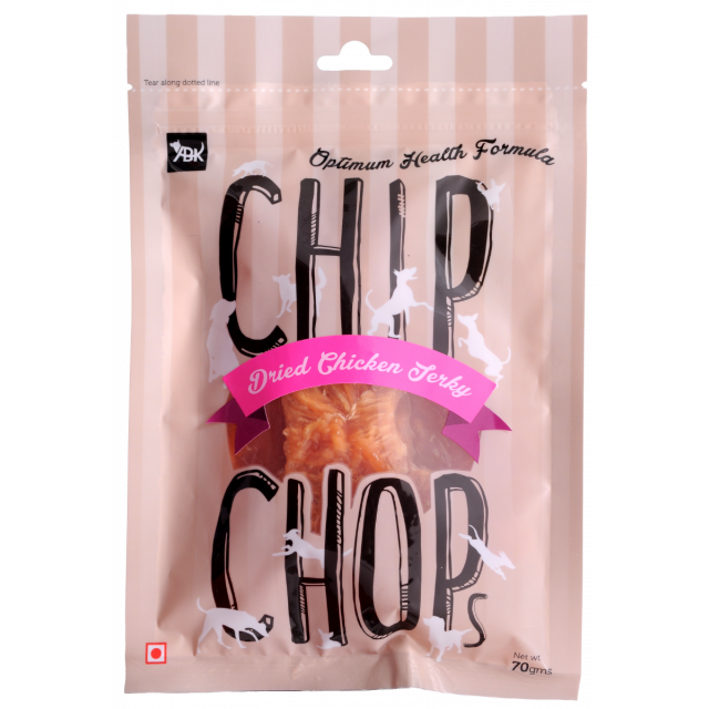 Chip Chops Dried Chicken Jerky Dog Meaty Treat - 70 gm