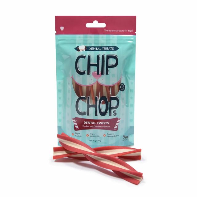 Chip Chops - Dental Twist Chicken and Cranberry Flavor - 90 gm