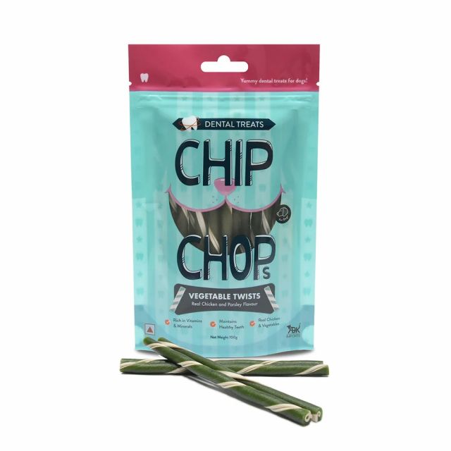 Chip Chops - Vegetable Twists Real Chicken and Parsley Flavor Dog Treat - 100 gm