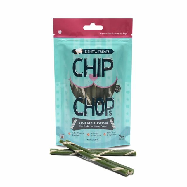 Chip Chops - Vegetable Twists Real Chicken and Parsley Flavor Dog Treat - 100 gm