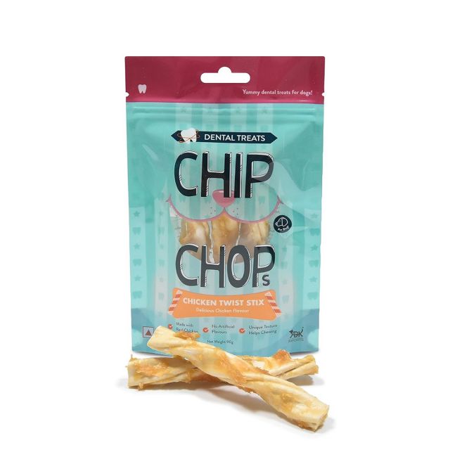 Chip Chops - Chicken Twist Stix Delicious Chicken Flavor Dog Treat - 90 gm
