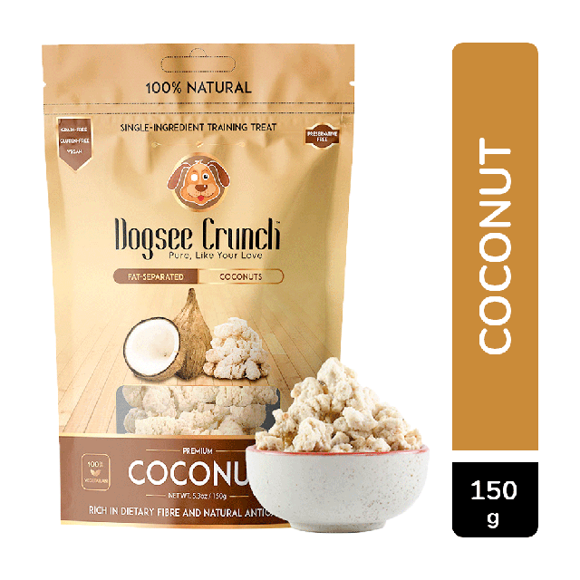 Dogsee Crunch Coconut Fat-Separated Coconut Dog Treats - 150 gm