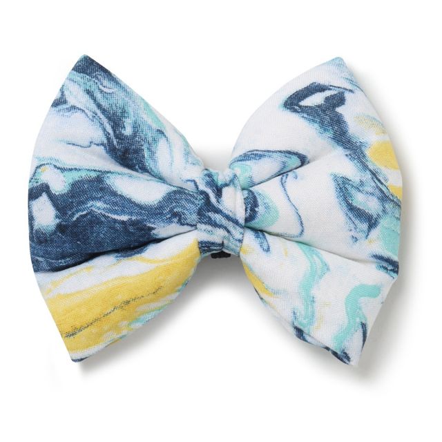 ZL Marble Print Ribbon Cat Bow Tie