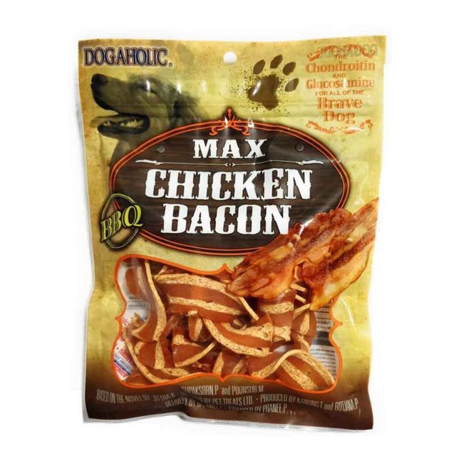 Dogaholic Max BBQ Chicken Bacon Strips Dog Meaty Treat - 130 gm