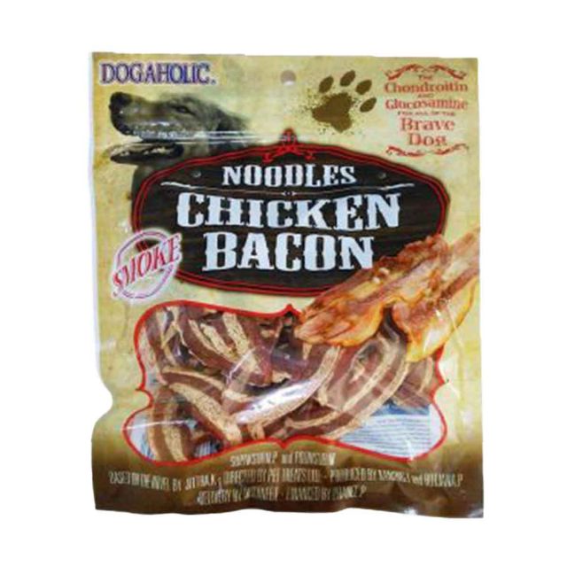 Dogaholic Oodles Smoked Chicken Bacon Strips Dog Meaty Treat - 130 gm