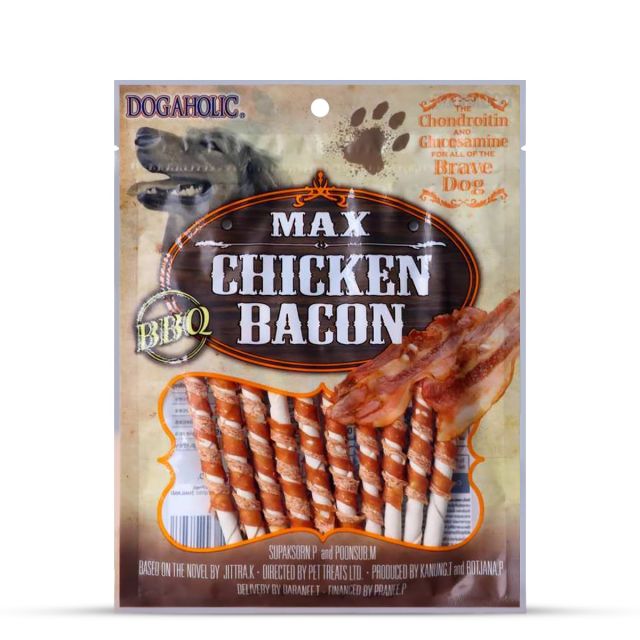  Dogaholic BBQ Max Chicken Bacon Sticks, Dog Treats