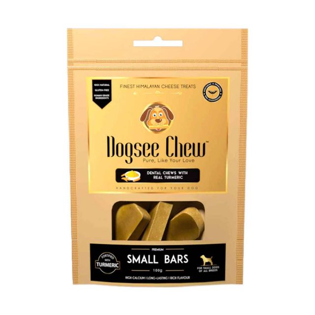 Dogsee Chew Turmeric Small Bars Long-Lasting Dental Chews For Small Dogs - 100 gm