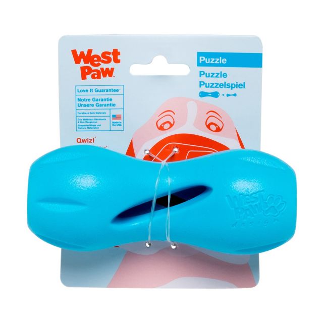 West Paw Design Qwizl With Zogoflex Dog Toy - Aqua Blue