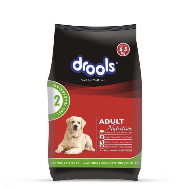 DROOLS 100% VEGETARIAN ADULT DOG DRY FOOD 6.5KG