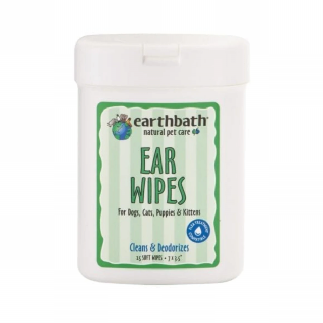 Earthbath Ear Dog/Cat (All Age) Wipes - 25 Wipes