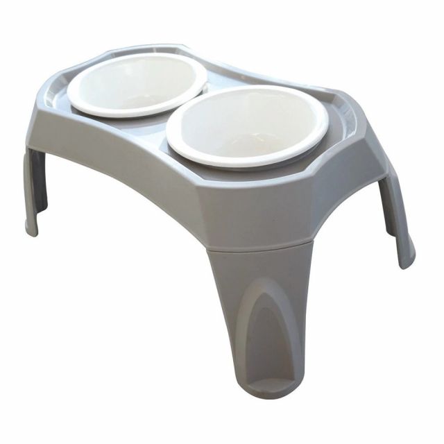 M-Pets Combi Double Bowl with Stand -S