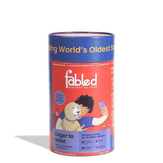Fabled Eager to Meat With Fresh Chicken, Turkey &amp; Duck Dry Dog Food- All Breeds-250 gm