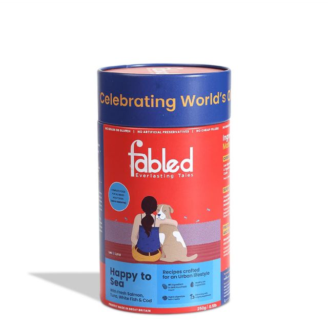 Fabled Happy To Sea With Fresh Salmon, White Fish &amp; COD Adult Dry Dog Food  - All Breeds-250 gm