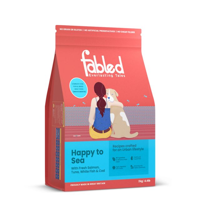 Fabled Happy To Sea With Fresh Salmon, White Fish &amp; COD Adult Dry Dog Food  - All Breeds-2 kg