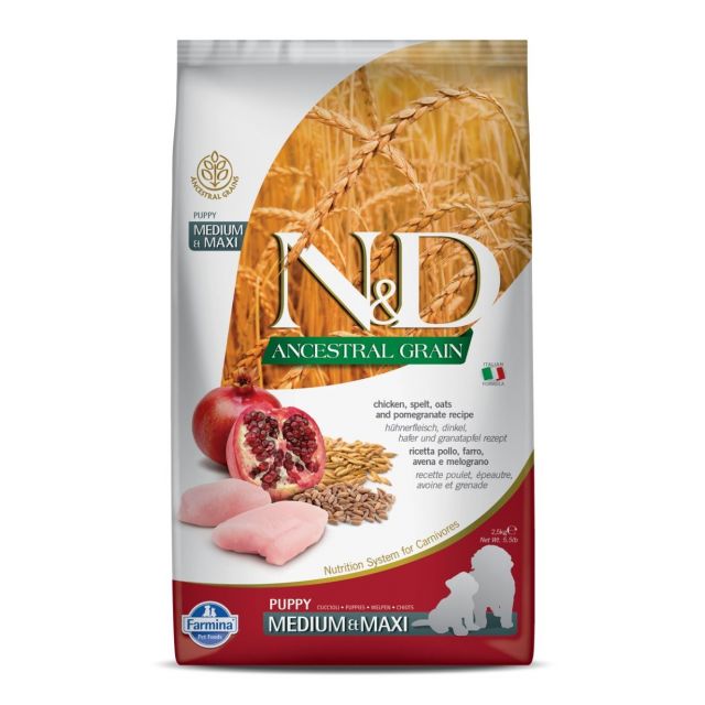 Farmina N&D Grain Free Pumpkin Chicken & Pomegranate Medium & Maxi Breed Puppy Dry Food