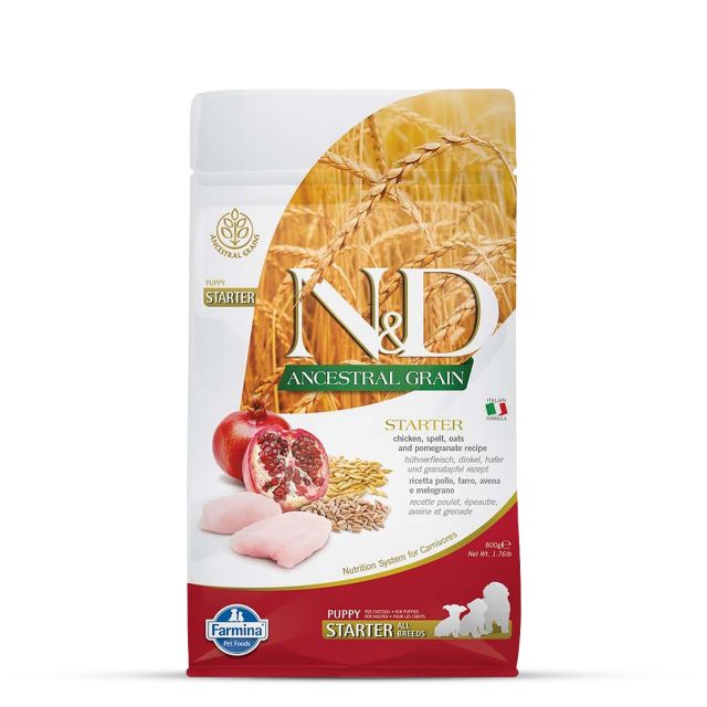 Farmina N&D Ancestral Grain Chicken & Pomegranate Starter Puppy Dry Food - 800 gm