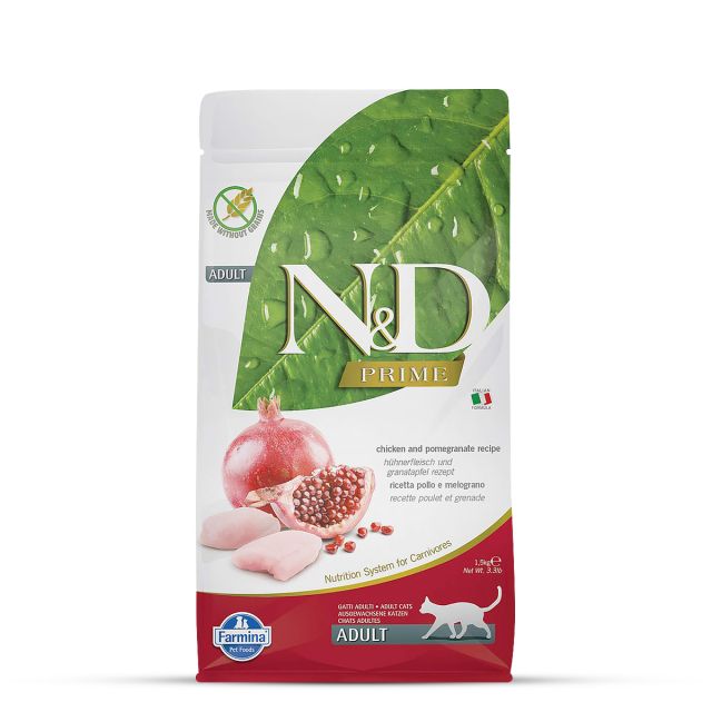 Farmina N&D Grain Free Prime Chicken & Pomegranate Adult Dry Cat Food - 1.5 kg