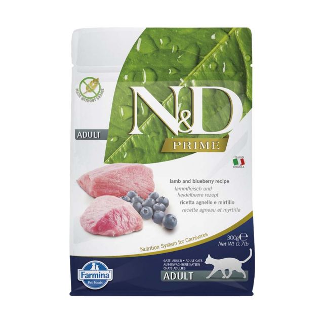 Farmina N&D Grain Free Prime Lamb & Blueberry Adult Dry Cat Food - 1.5 kg