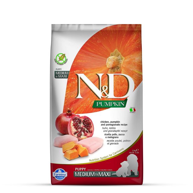 Farmina N&D Ancestral Grain Chicken & Pomegranate Medium & Maxi Breed Puppy Dry Dog Food - 2.5 kg