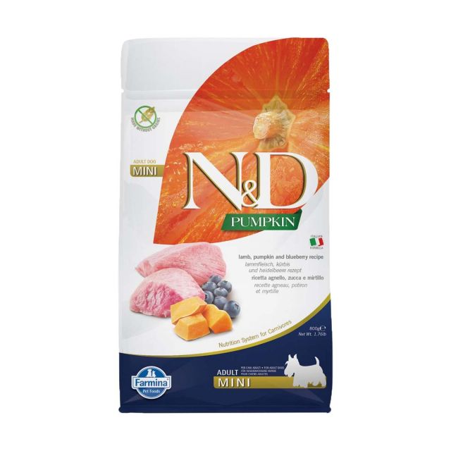 Farmina N&D Grain Free Pumpkin Lamb & Blueberry Mini Breed Adult Dry Dog Food