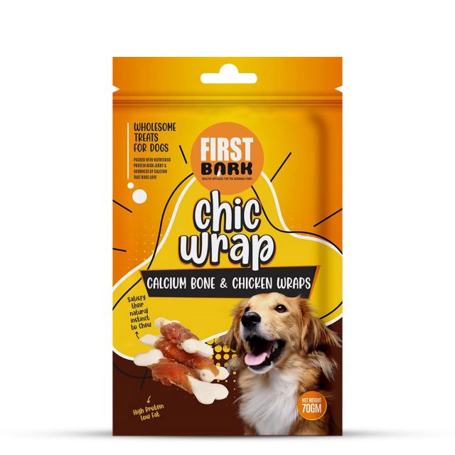 First Bark Chic Wrap Calcium Bone & Chicken Wrap Dog Treat - 70 gm